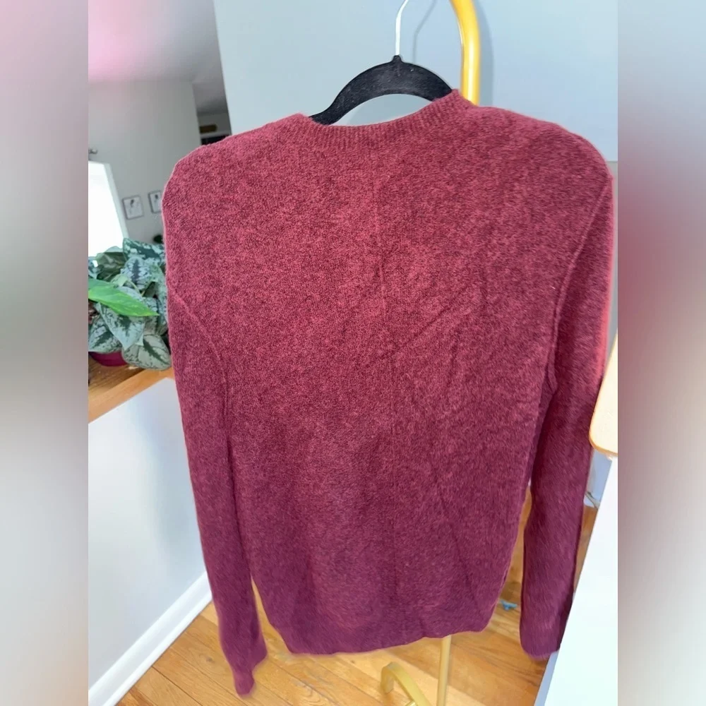 All Saints Men’s Patern Wool Crewneck Sweater in Tinted Red Size Medium